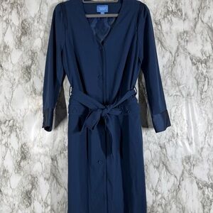 Simply Vera Vera Wang Blue Wrap Tie Front Dress